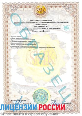 Образец сертификата соответствия (приложение) Железногорск Сертификат ISO 14001